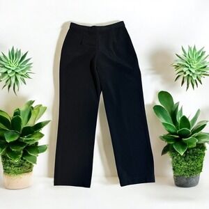 Chicos Design Black Dress Pants 1 Medium Career Business Casual‎ Pull On